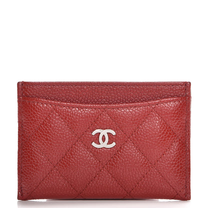 Chanel Caviar Quilted Card Holder Red 1 of 9