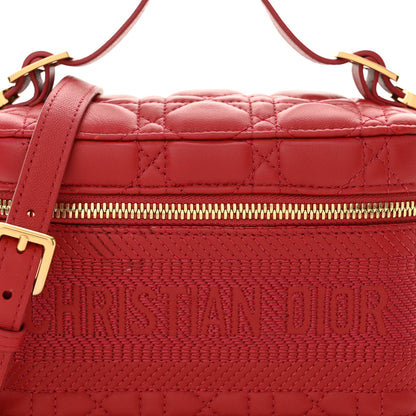 Christian Dior Lambskin Cannage Small Diortravel Vanity Case Red 8 of 11