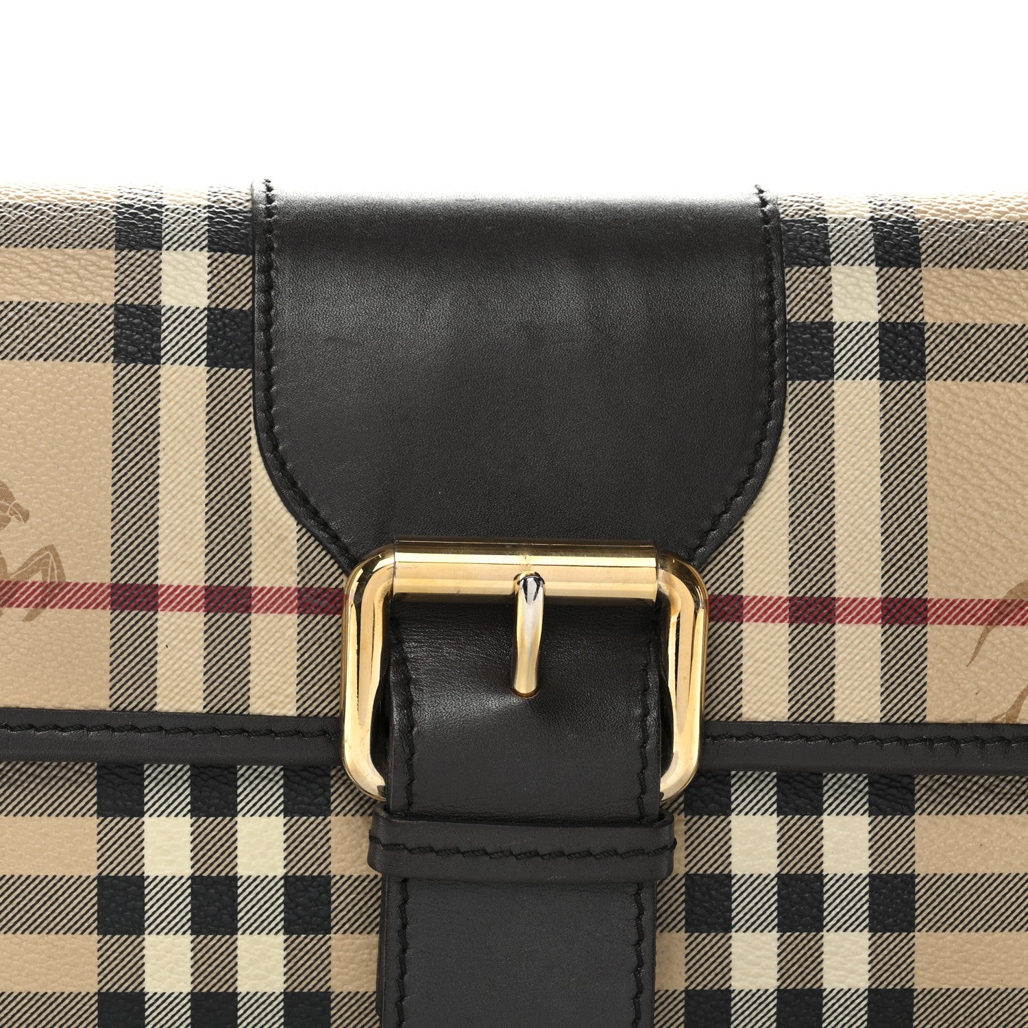 Burberry Haymarket Check Buckle Shoulder Bag Chocolate 9 of 12