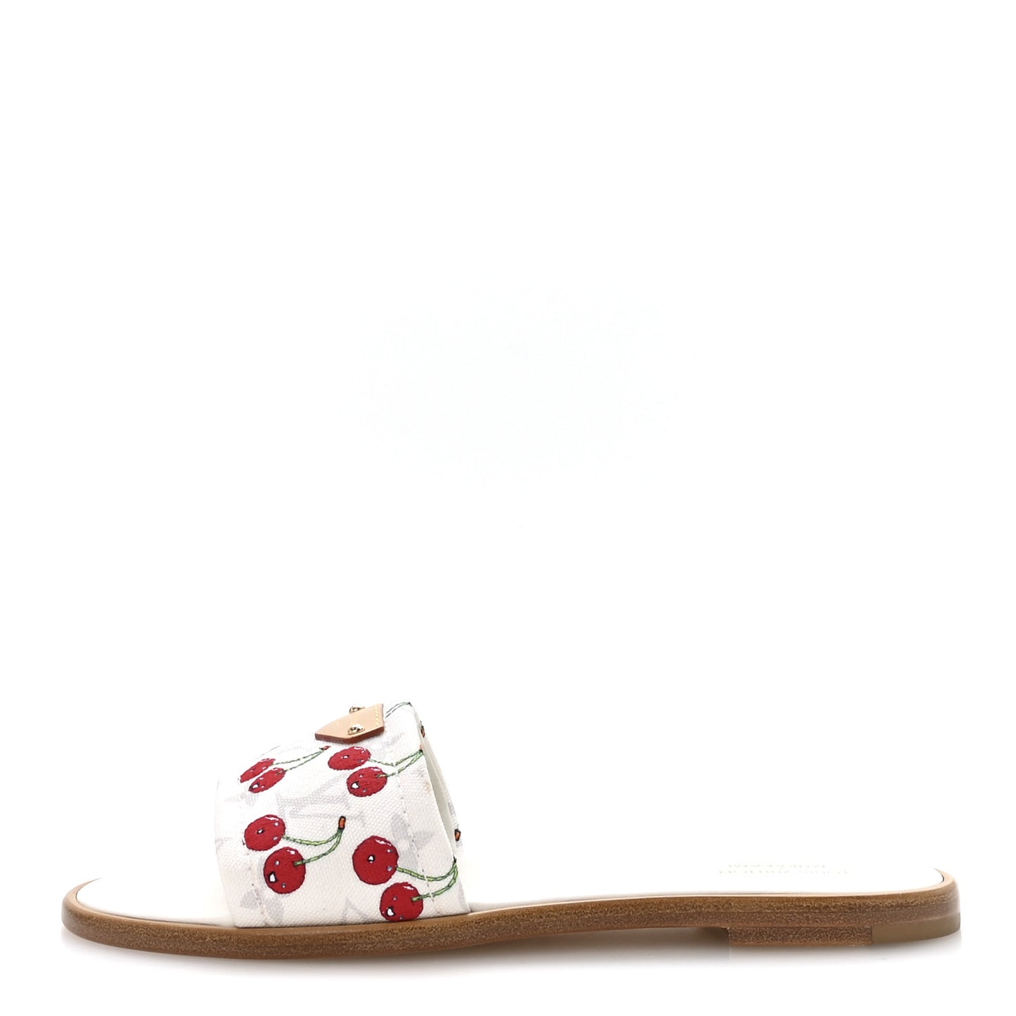 LV x TM Raffia Monogram Cerises Lily Flat Mule 39 White