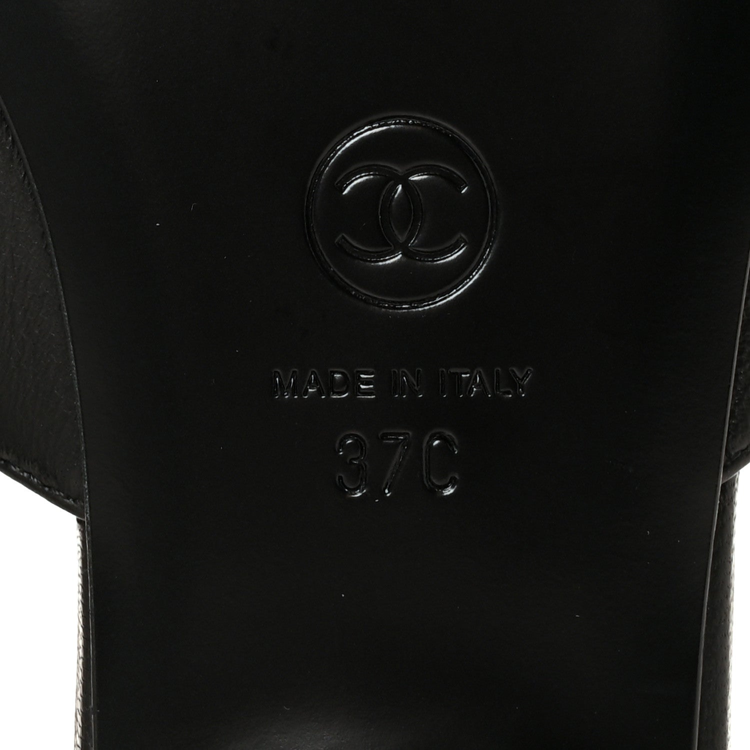 Chanel Lambskin CC Thong Sandals 37 Black 8 of 9