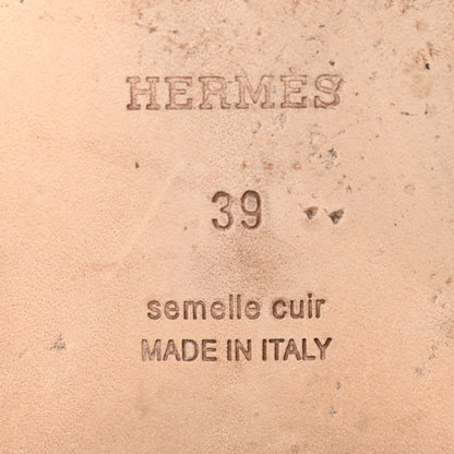 Hermes Box Calfskin Oran Sandals 39 Gold 6 of 15
