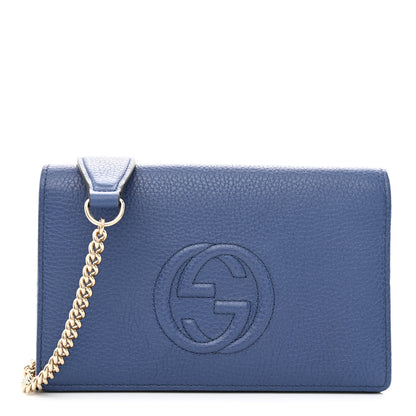 Gucci Pebbled Calfskin Soho Wallet On Chain Caspian 1 of 10