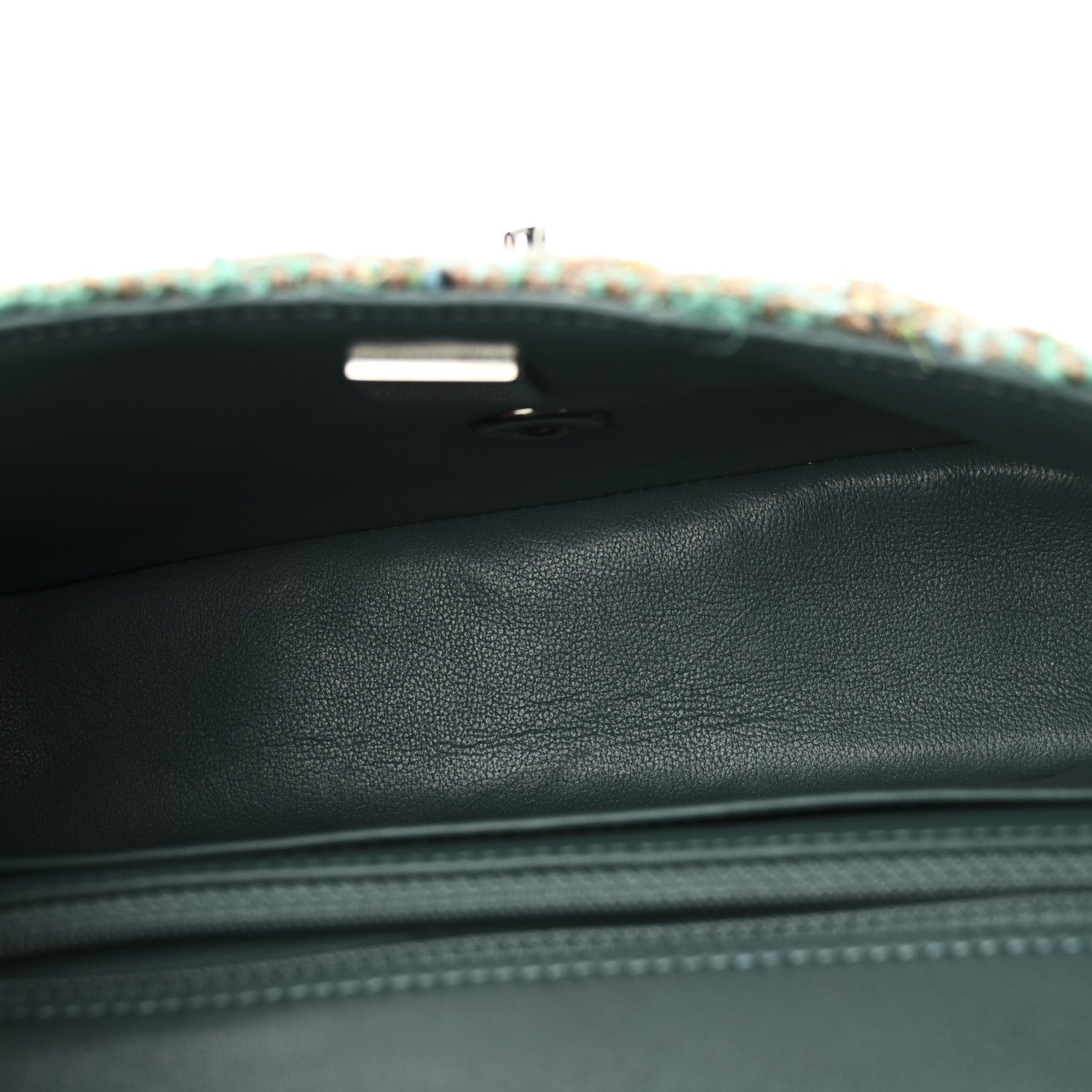Chanel Tweed Quilted Mini Rectangular Flap Green 5 of 10