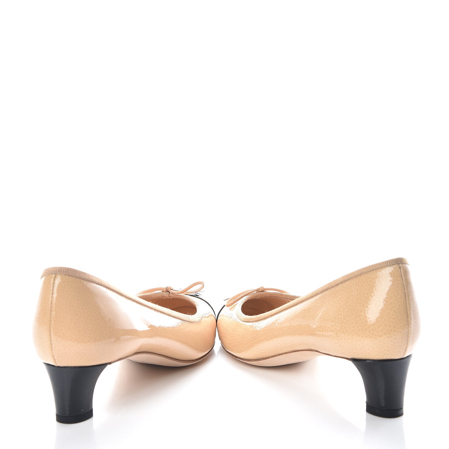 Patent CC Cap Toe Pumps 37 Light Beige Black