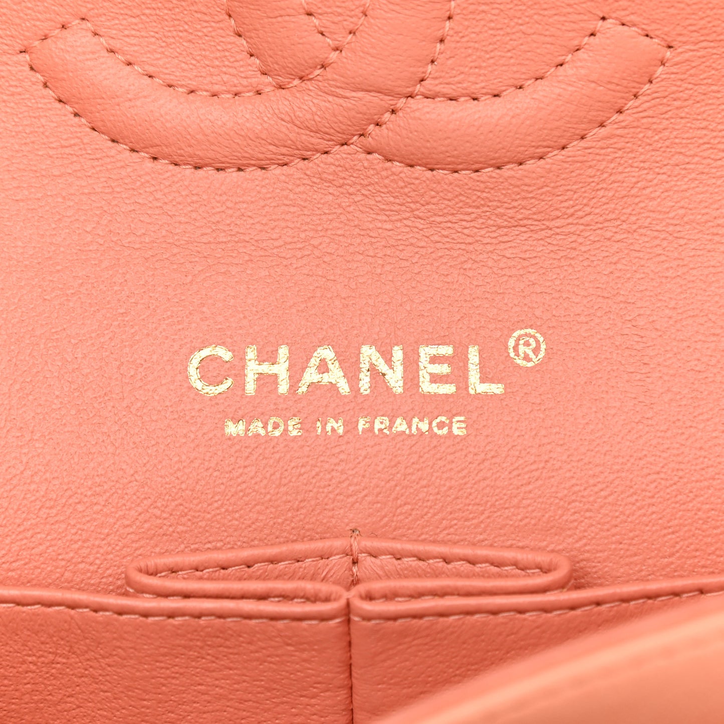 Lambskin Quilted Medium Double Flap Coral