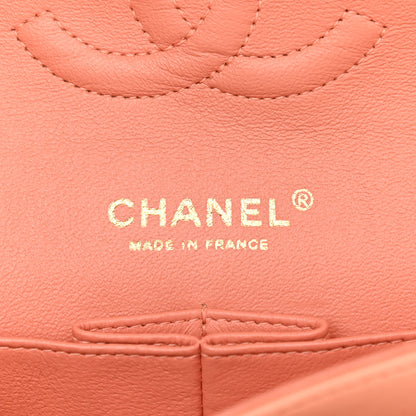 Chanel Lambskin Quilted Medium Double Flap Coral 5 of 14