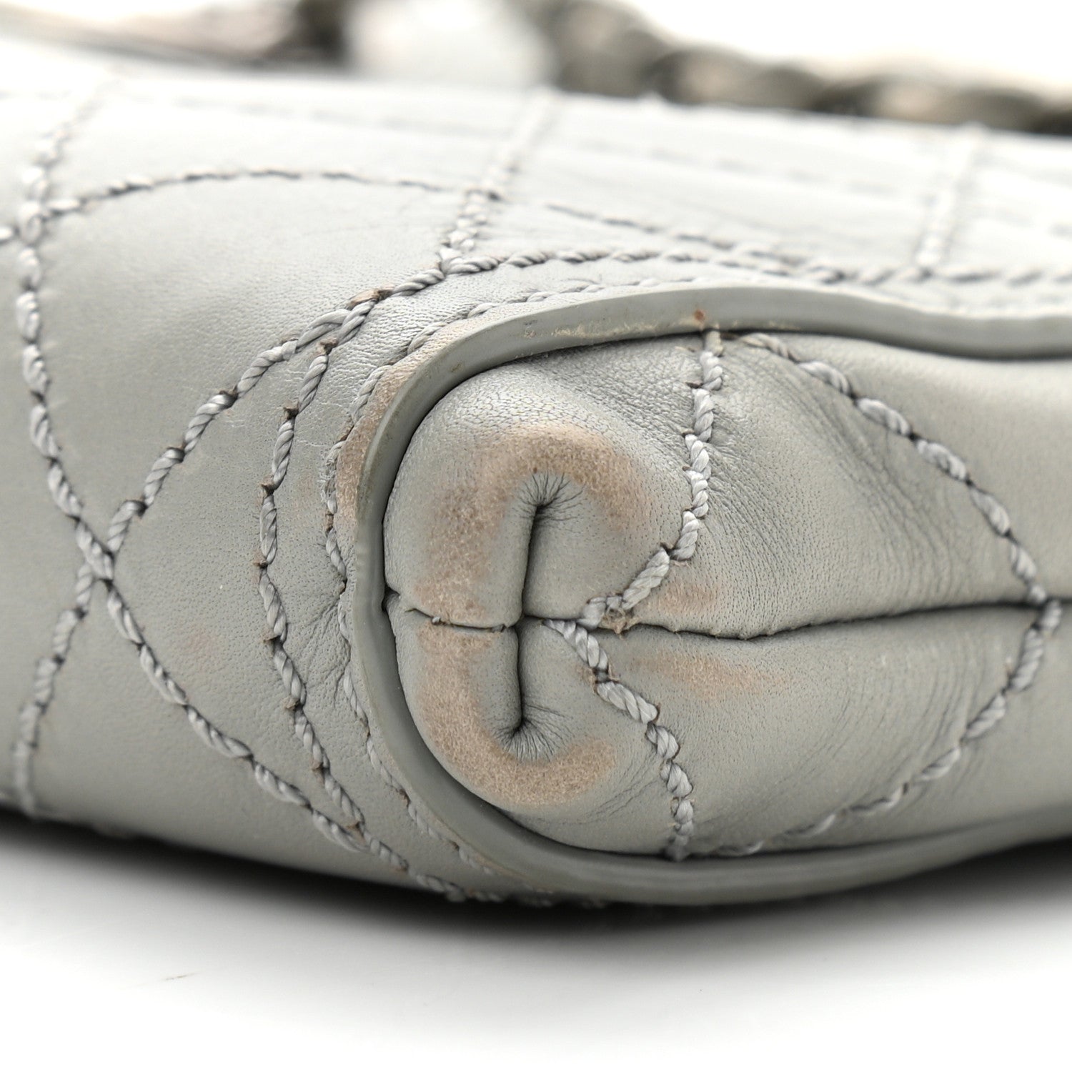Chanel Calfskin Wild Stitch Small Shopping Tote Grey 10 of 11