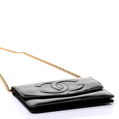 Chanel Patent Timeless CC Wallet On Chain WOC Black 3 of 4