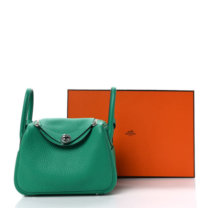 Hermes Taurillon Clemence Mini Lindy 20 Menthe 9 of 9