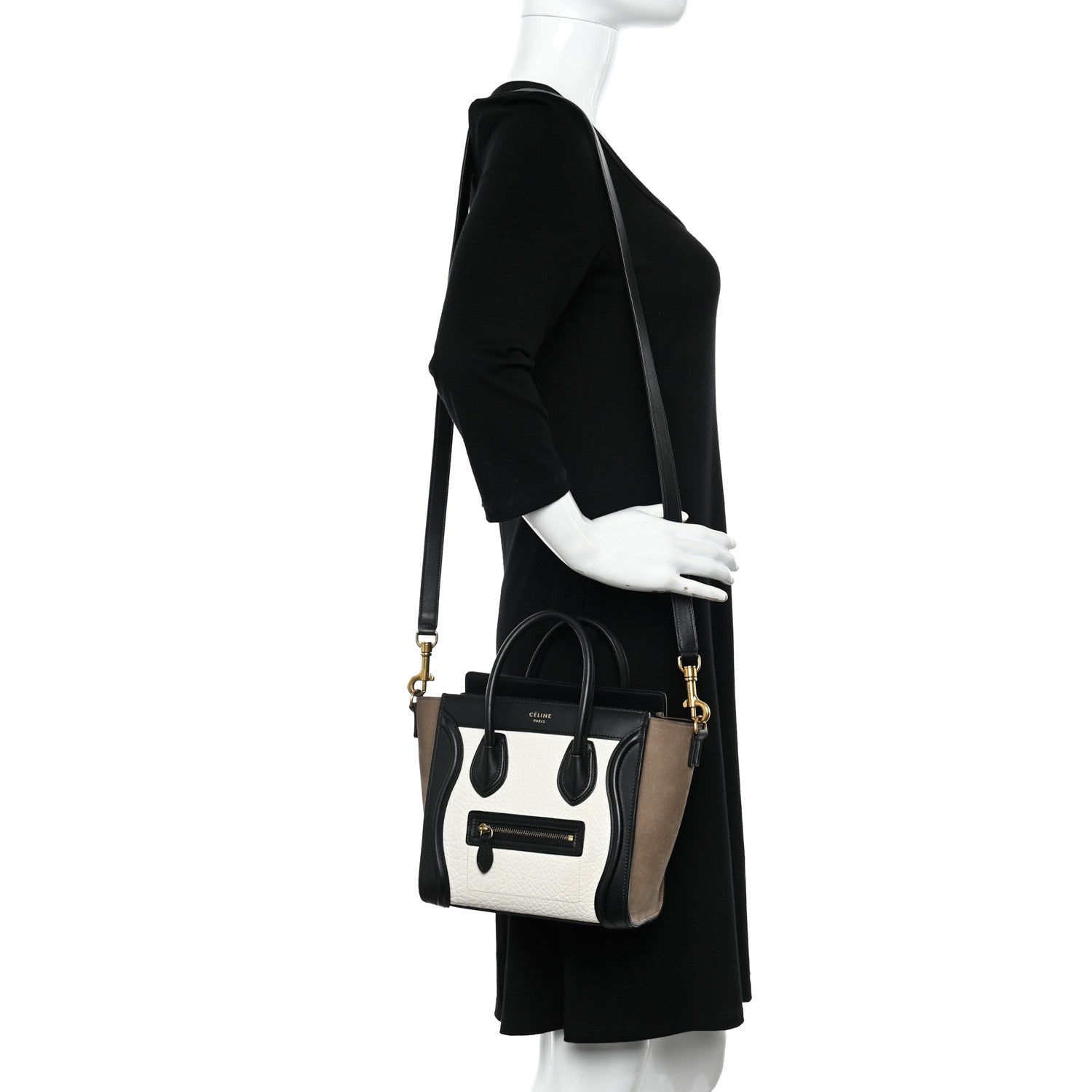 Celine Bullhide Calfskin Nubuck Nano Tri-Color Luggage White 2 of 11