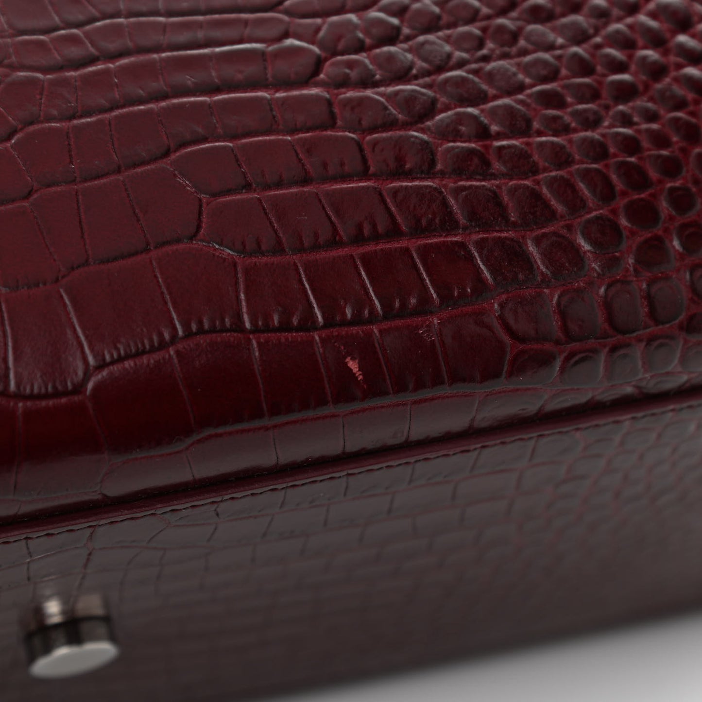 Calfskin Crocodile Embossed Small Sac de Jour Wine