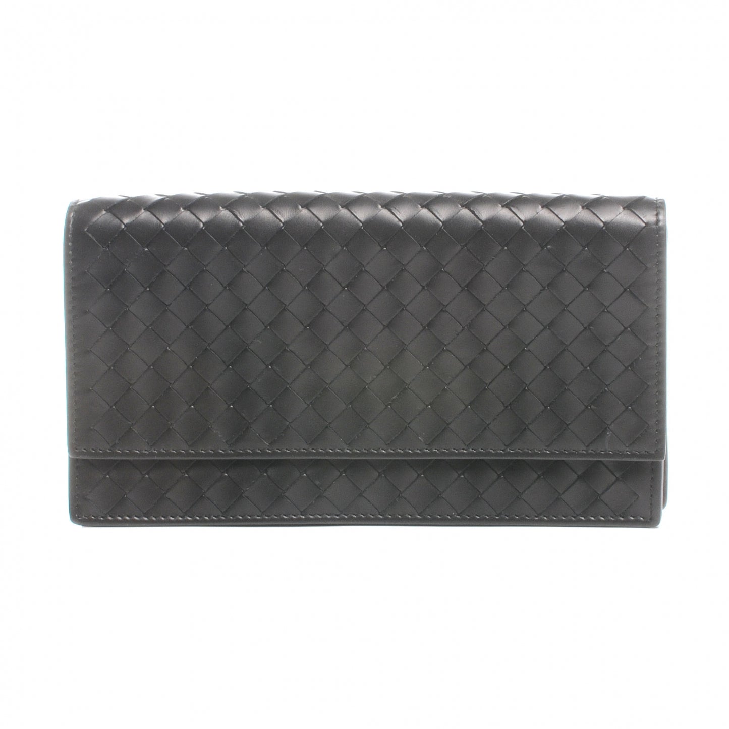 Intrecciato Light Calf Continental Wallet Nero Black