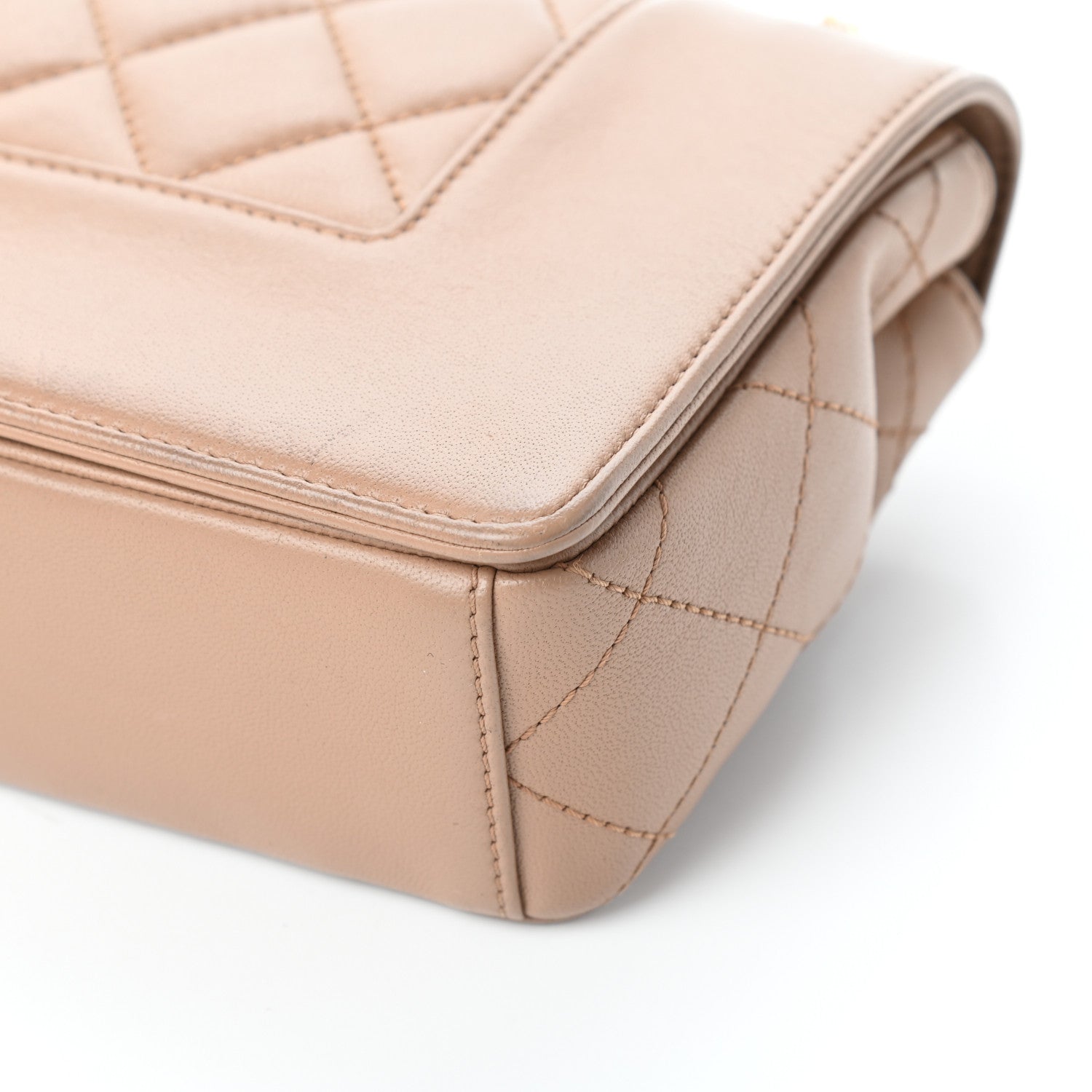 Chanel Sheepskin Quilted Vintage Mademoiselle Flap Beige 10 of 10