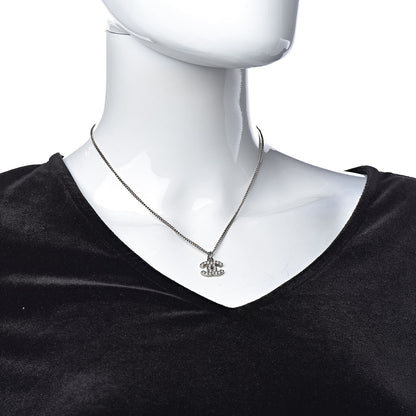 Chanel Crystal CC Necklace Silver 2 of 5