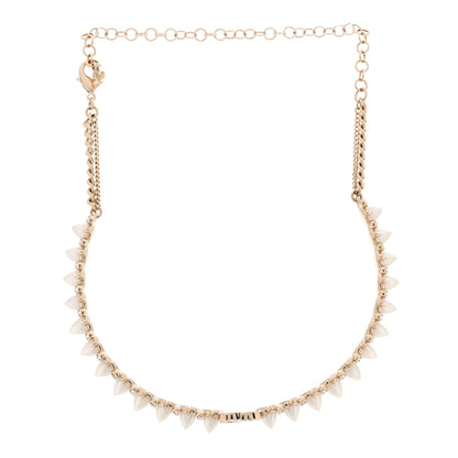 Chanel Strass Crystal Studded Pearl CC Choker Necklace Gold Pearly White 4 of 6