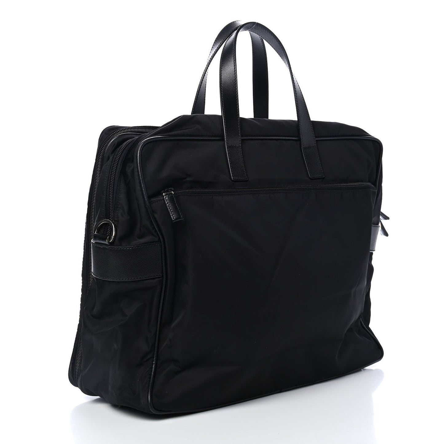 Tessuto Nylon Saffiano Briefcase Black