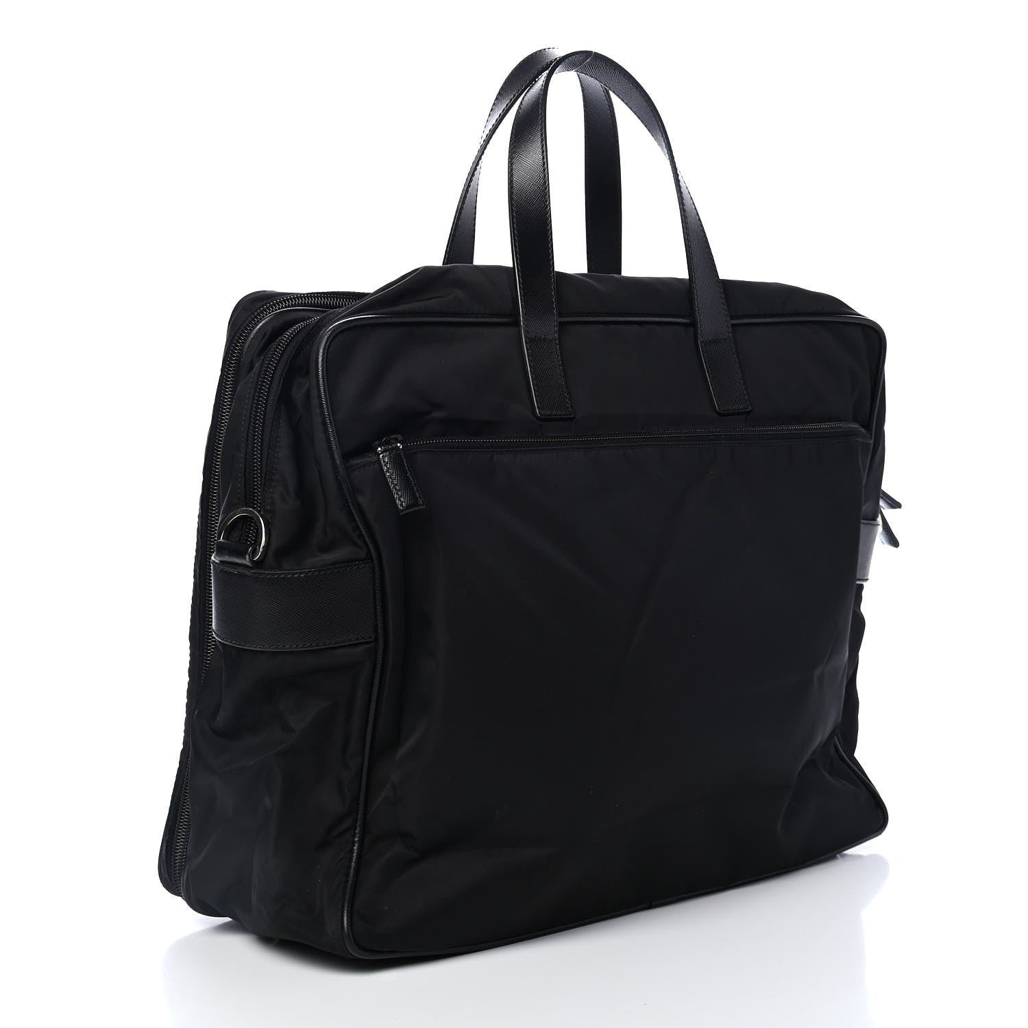 Prada Tessuto Nylon Saffiano Briefcase Black 2 of 5