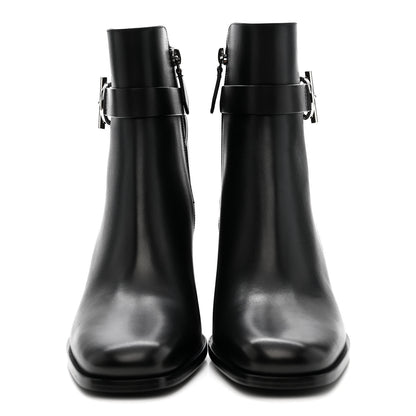 Hermes Calfskin Jill 60 Ankle Boots 38.5 Black 3 of 8