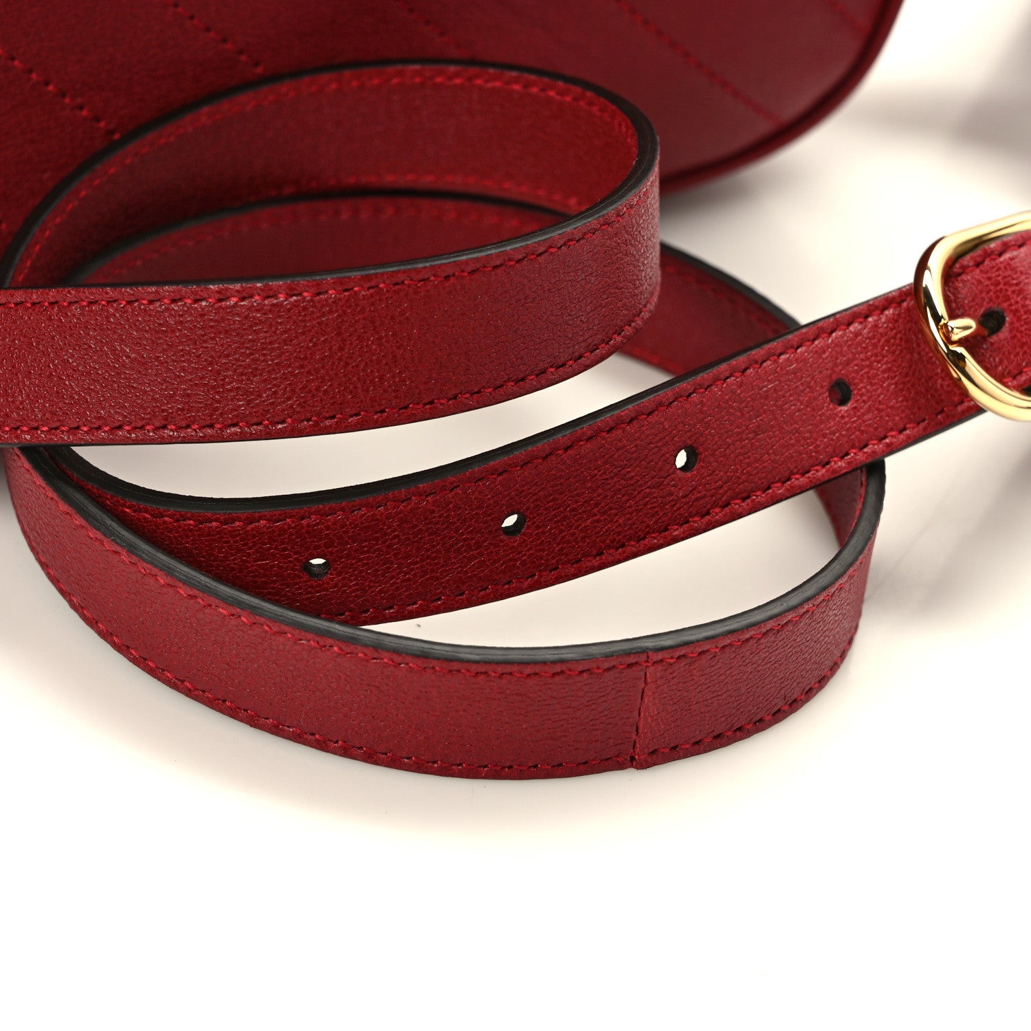 Gucci Sakai Be Green Calfskin Diagonal Stitched Small Blondie Shoulder Bag Rosso 12 of 12