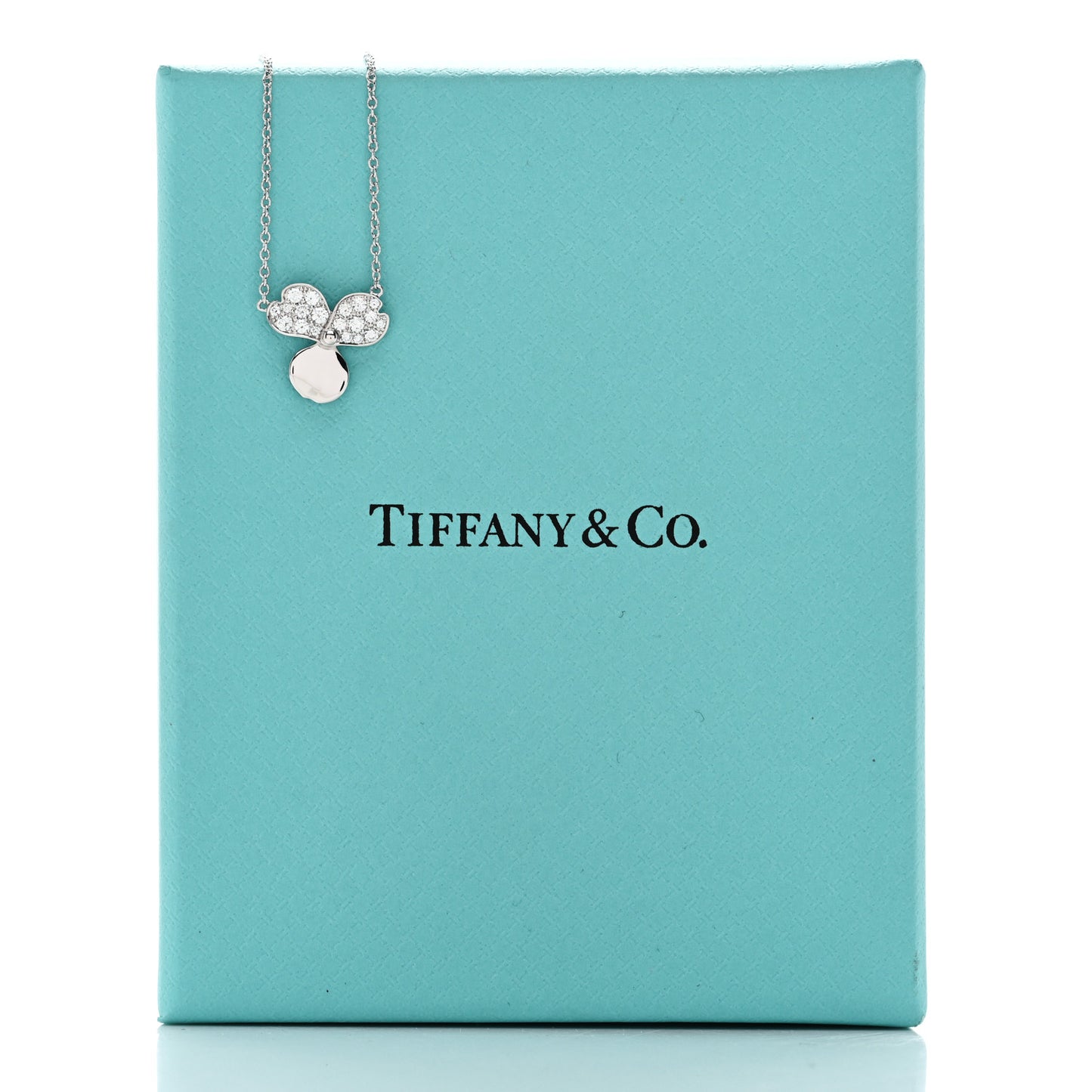 Platinum Diamond .17ctw Small Paper Flowers Pendant Necklace