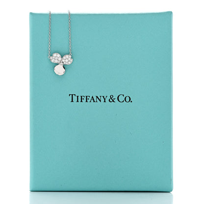 Tiffany Platinum Diamond .17ctw Small Paper Flowers Pendant Necklace 6 of 6