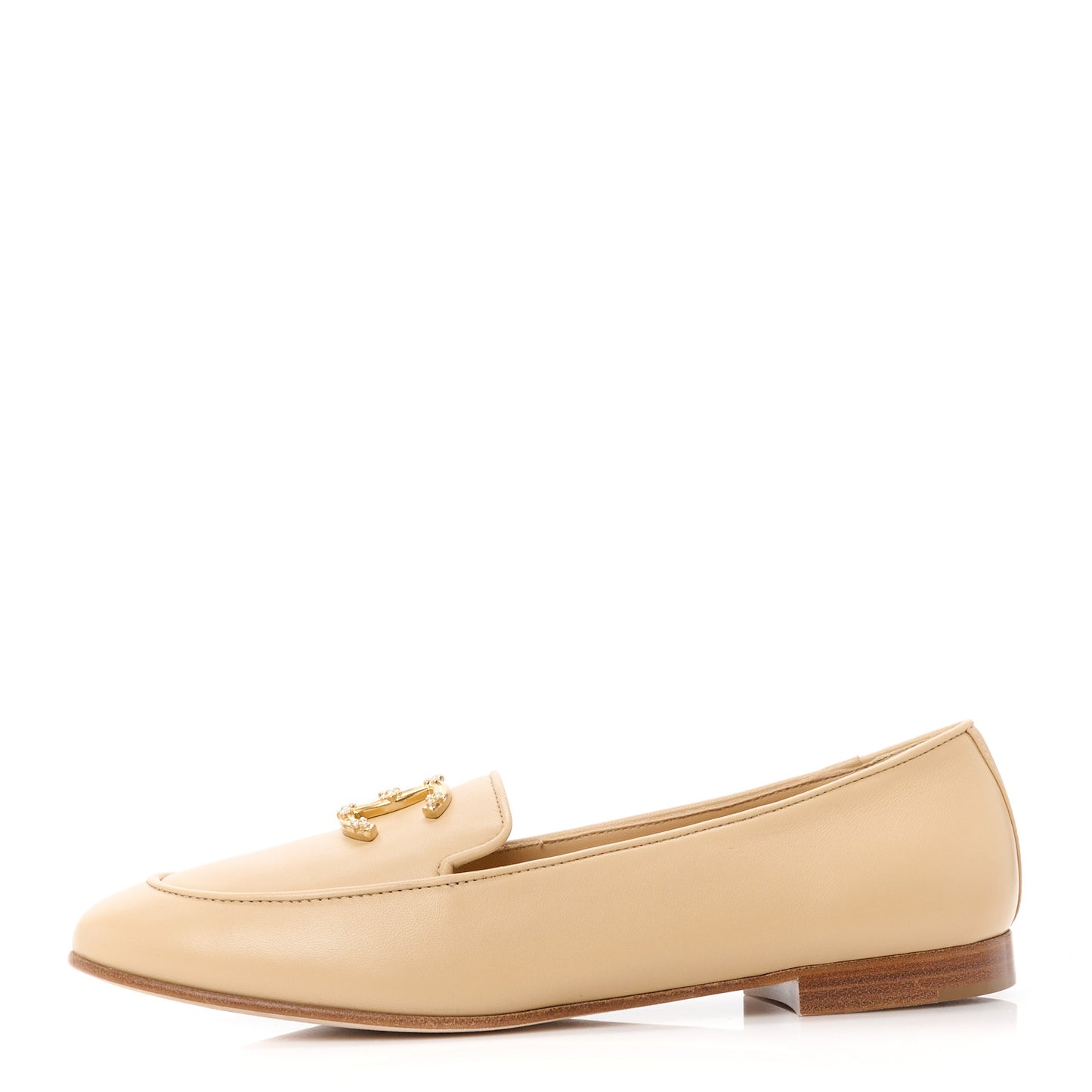 Lambskin Pearl CC Loafers 38.5 Black