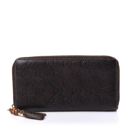 Gucci Guccissima Bamboo Tassel Zip Around Wallet Brown 1 of 6