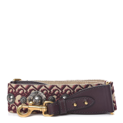 Christian Dior Oblique Studded Shoulder Strap Burgundy 1 of 5