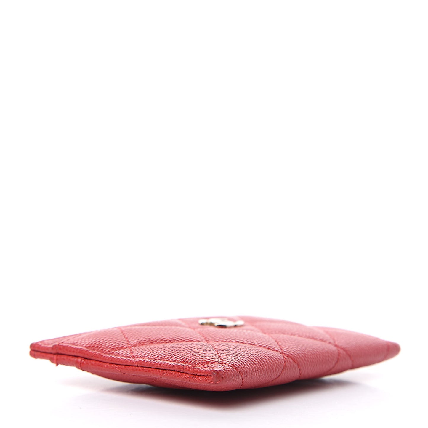 Caviar Quilted Card Holder Red