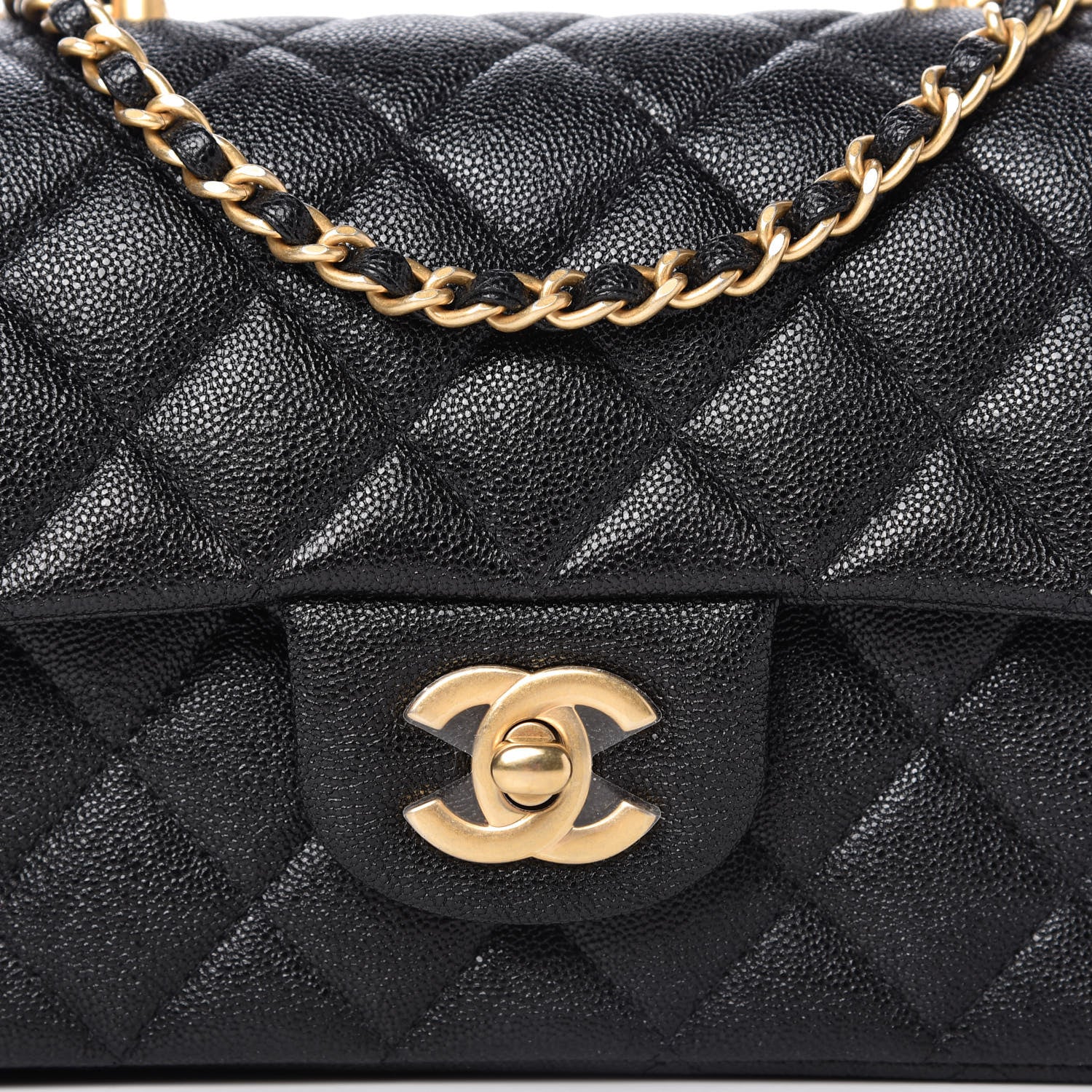 Chanel Caviar Quilted Mini Top Handle Rectangular Flap Black 9 of 10