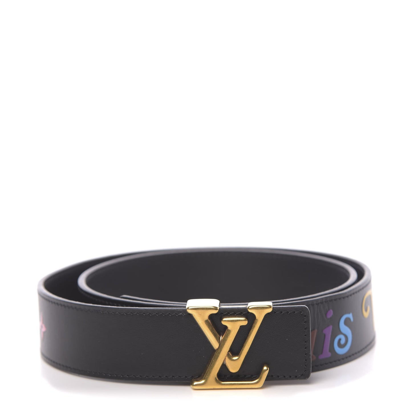 Calfskin 35mm LV New Wave Belt 90 36 Black