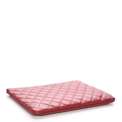 Chanel Caviar Quilted Medium Cosmetic Case Dark Red 4 of 8