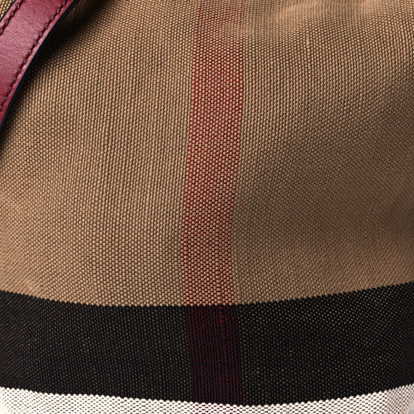 Canvas Mega Check Medium Ashby Hobo Burgundy Red
