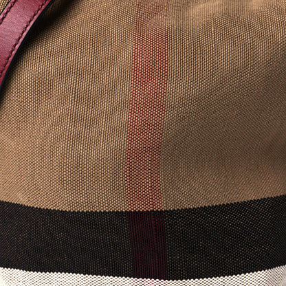 Burberry Canvas Mega Check Medium Ashby Hobo Burgundy Red 8 of 10