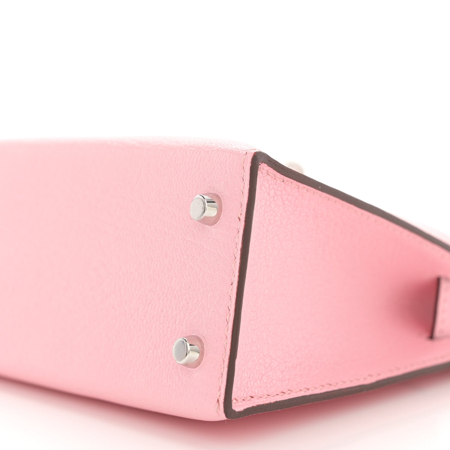 Hermes Chevre Mysore Horseshoe Mini Kelly Sellier 20 Rose Sakura Gris Perle 9 of 10