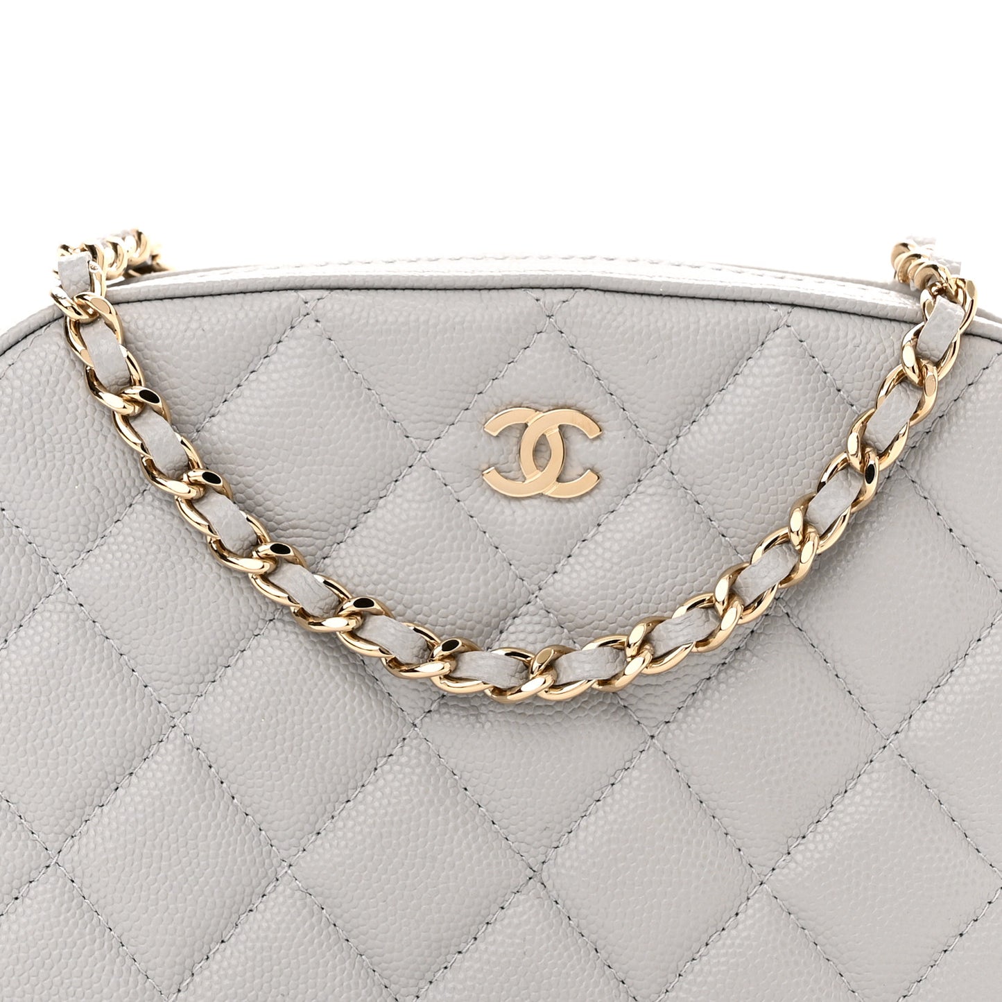 Caviar Quilted Camera Case Grey