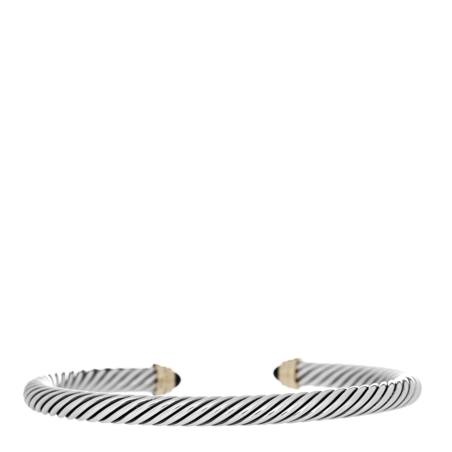 David Yurman Sterling Silver 14K Yellow Gold Black Onyx 5mm Cable Classics Petite Color Bracelet 2 of 3