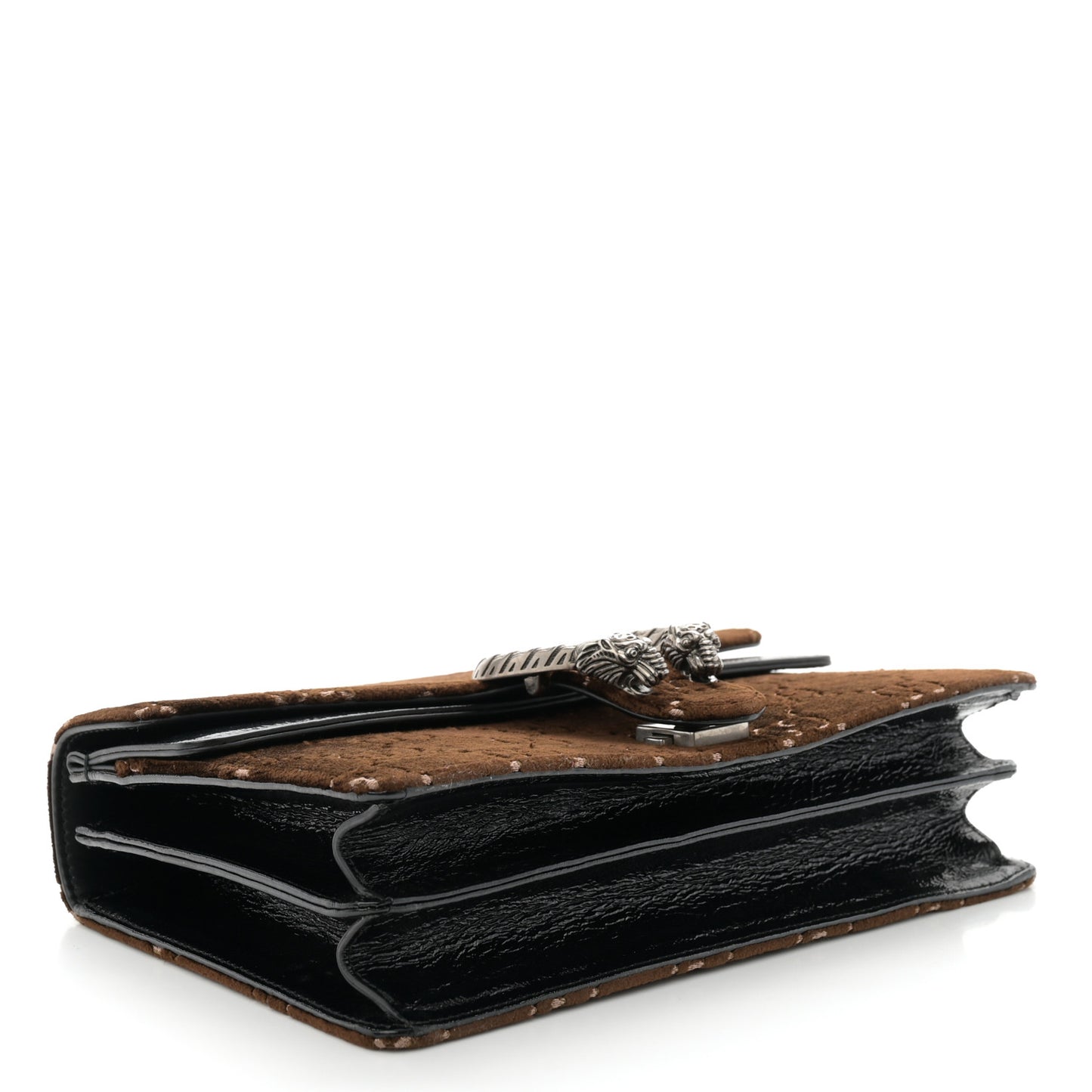 Velvet Skipper GG Monogram Small Dionysus Shoulder Bag Brown Black