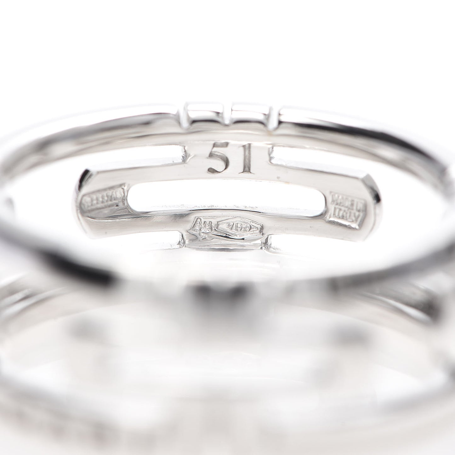18K White Gold Parentesi Band Ring 51 5.75