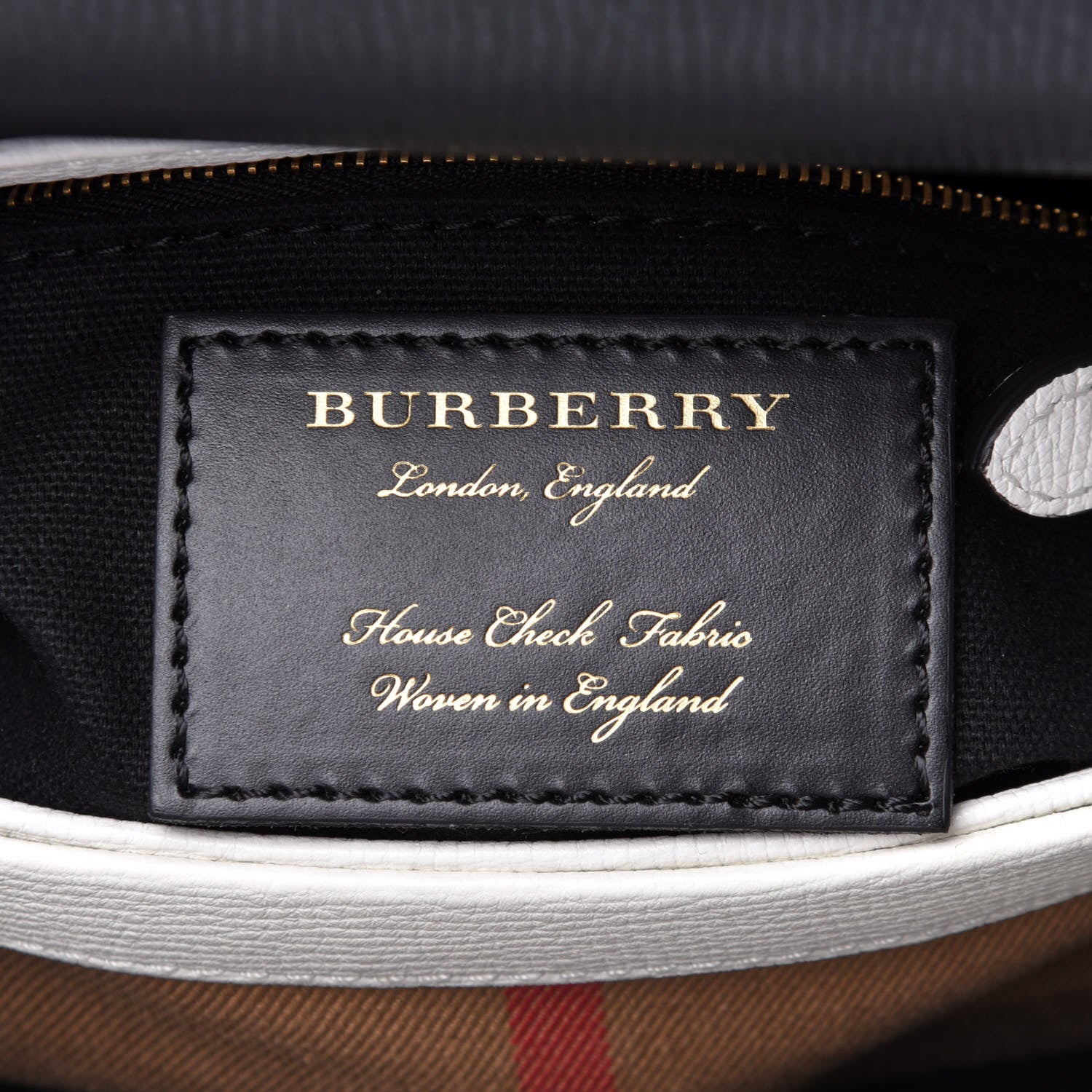 Burberry Derby Calfskin House Check Small Camberley Chalk White Black 9 of 12