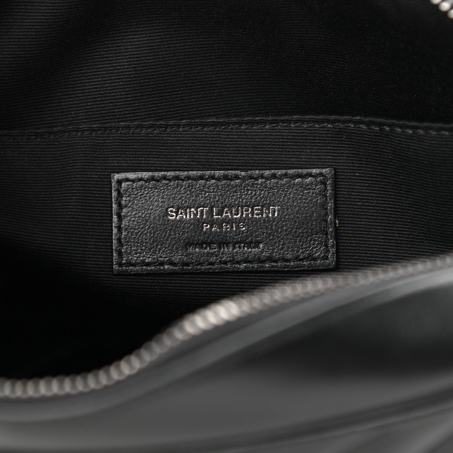 Saint Laurent Calfskin Matelasse Monogram Lou Camera Bag Black 6 of 10