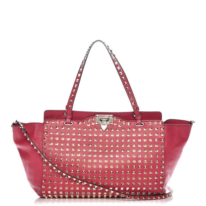 Valentino Garavani Vitello Medium Rockstud All Over Tote Cyclamin 1 of 8