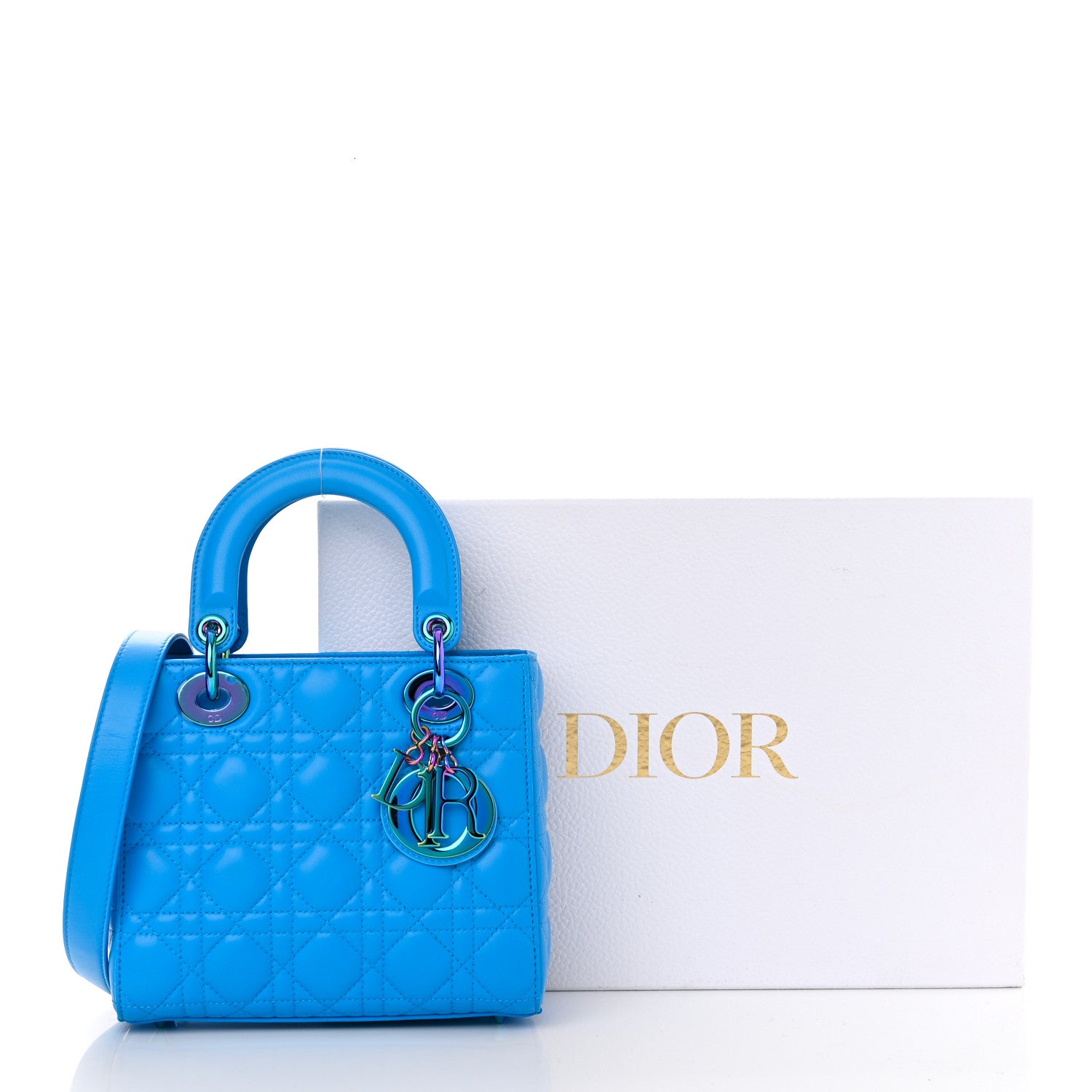 Christian Dior Lambskin Cannage Small Lady Dior Bright Blue 11 of 11