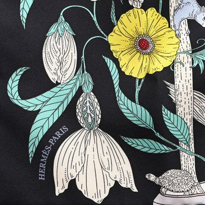 Hermes Silk Twill Precious Paradise Scarf 45 Black Gris Multicolore 2 of 3