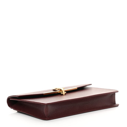 Salvatore Ferragamo Hammered Calfskin Gancio Wallet On Chain Burgundy 4 of 11