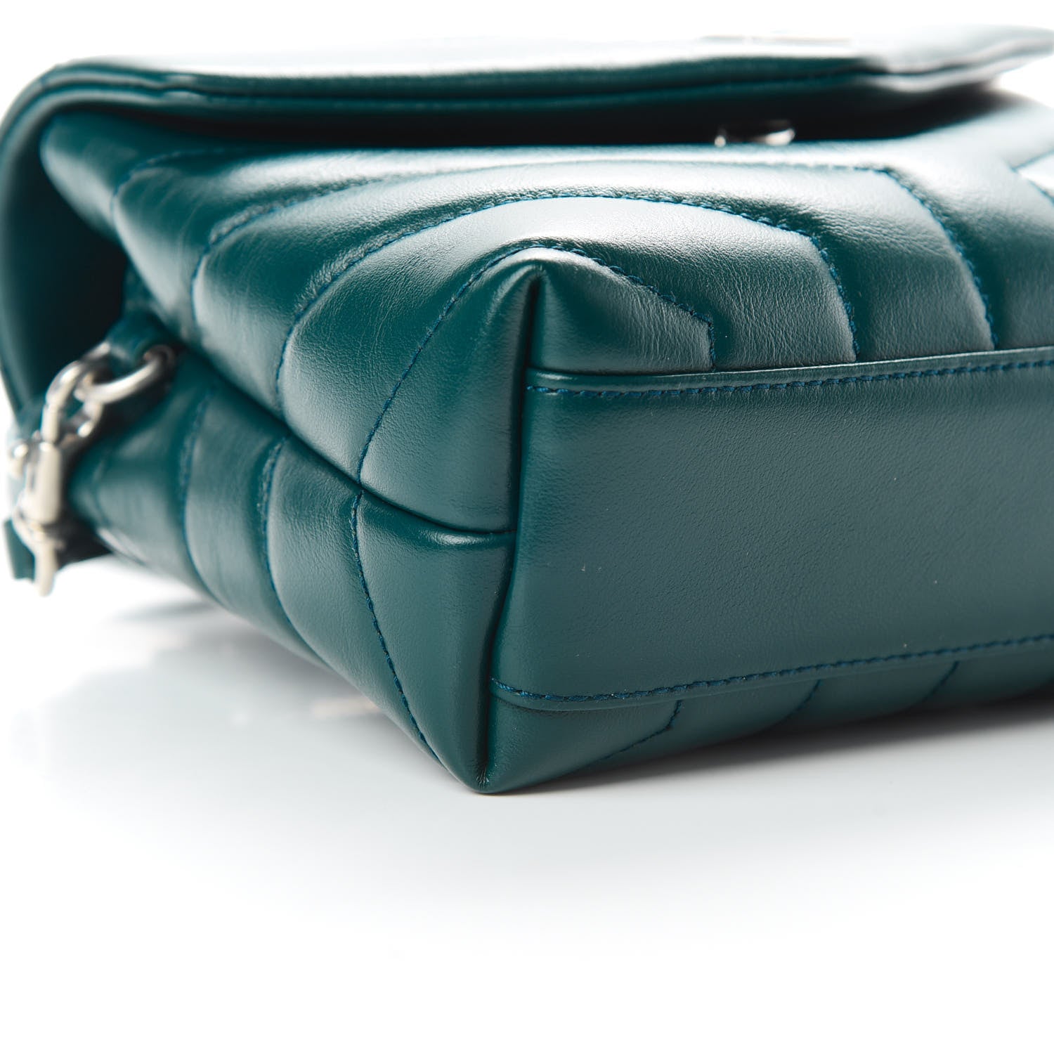 Saint Laurent Calfskin Y Quilted Monogram Toy Loulou Satchel Dark Turquoise 9 of 13