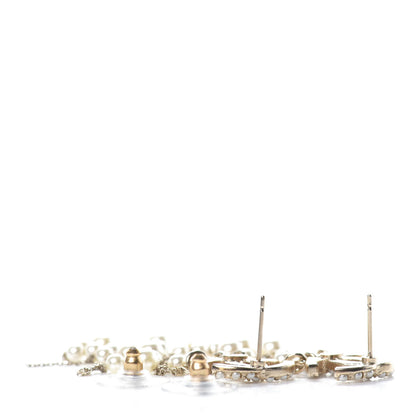 Chanel Pearl CC Long Chain Drop Earrings Gold 3 of 4