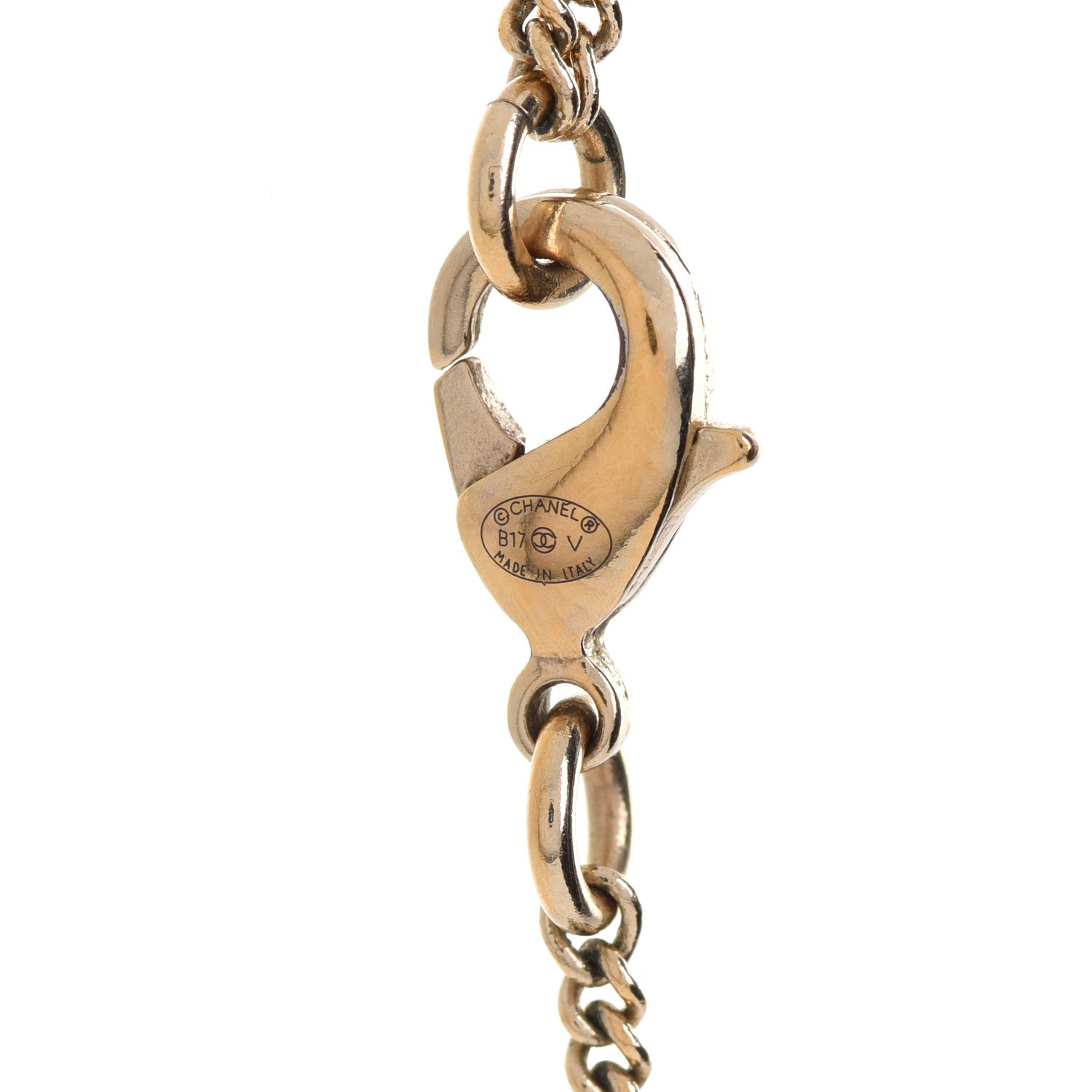 Chanel Baguette Crystal Quilted CC Pendant Necklace Gold 5 of 5