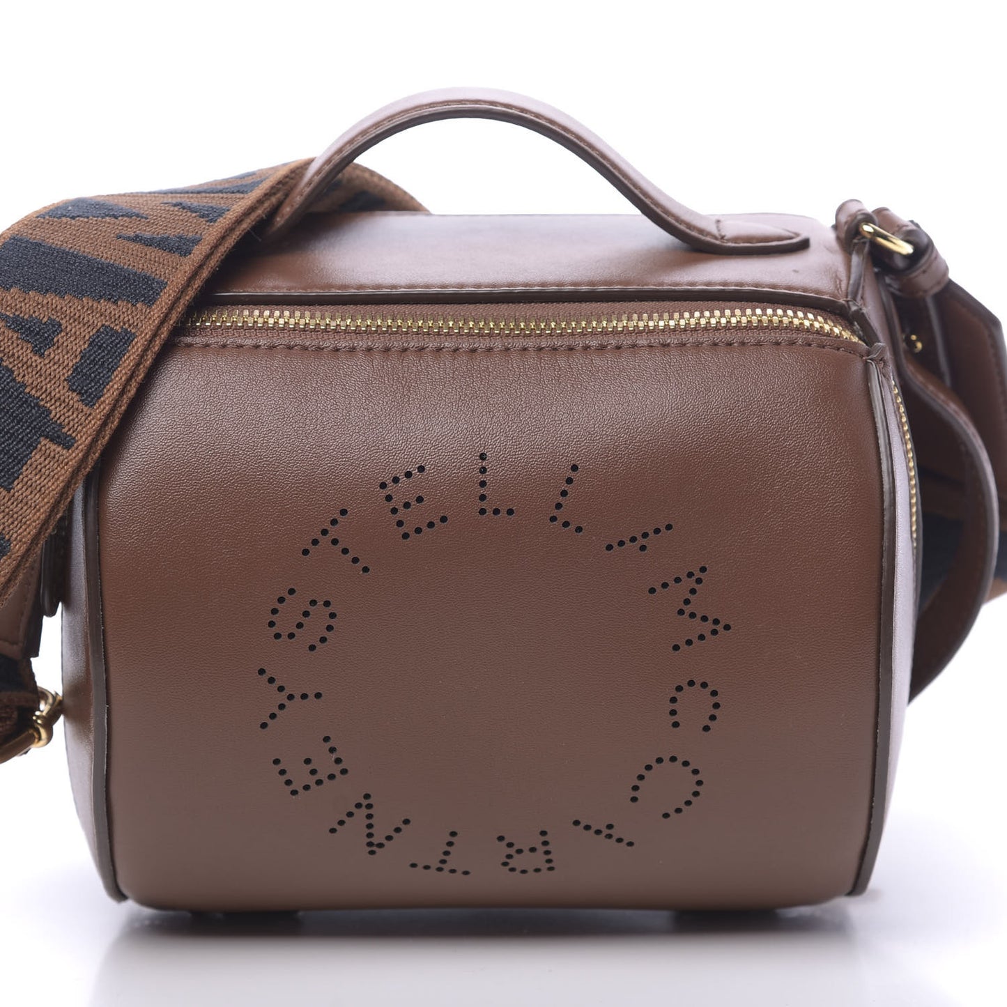 Eco Alter Nappa Perforated Logo Shoulder Bag Cinnamon
